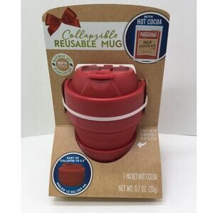 Collapsible Silicone Reusable Mug and Heat Sleeve NIP